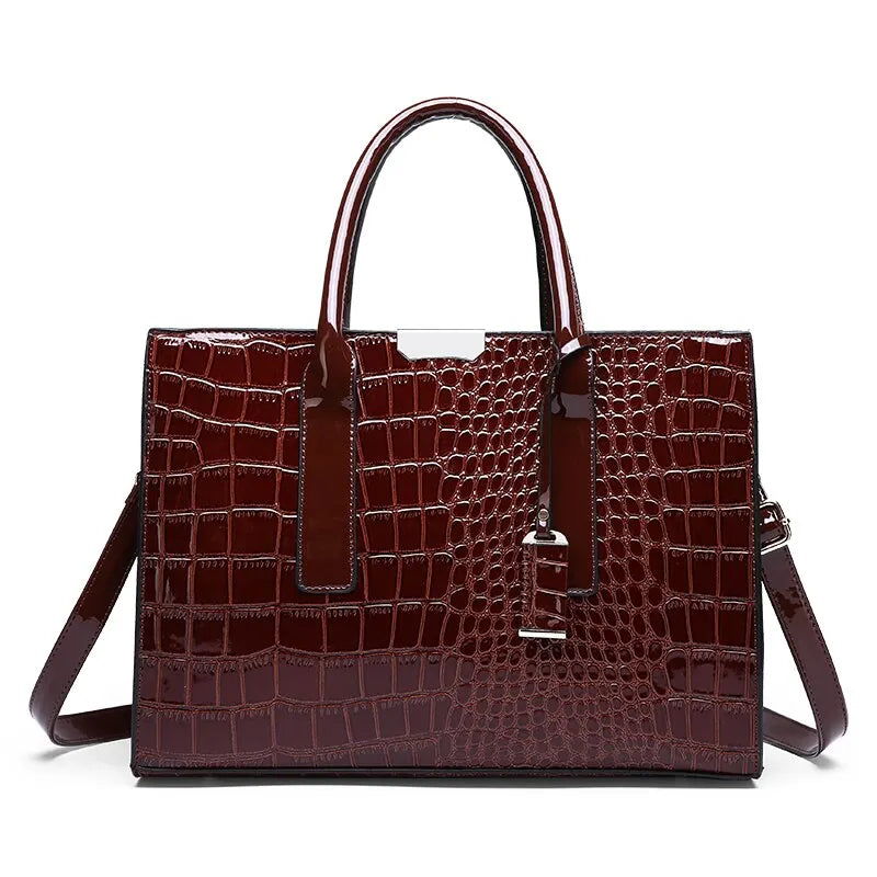 Women's croc print purse - Faux crocodile leather bag-Davmart-Davmart 