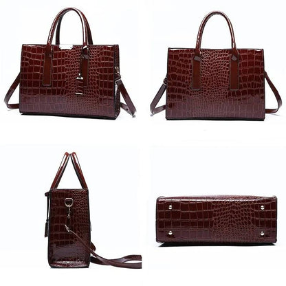 Women's croc print purse - Faux crocodile leather bag-Davmart-Davmart 
